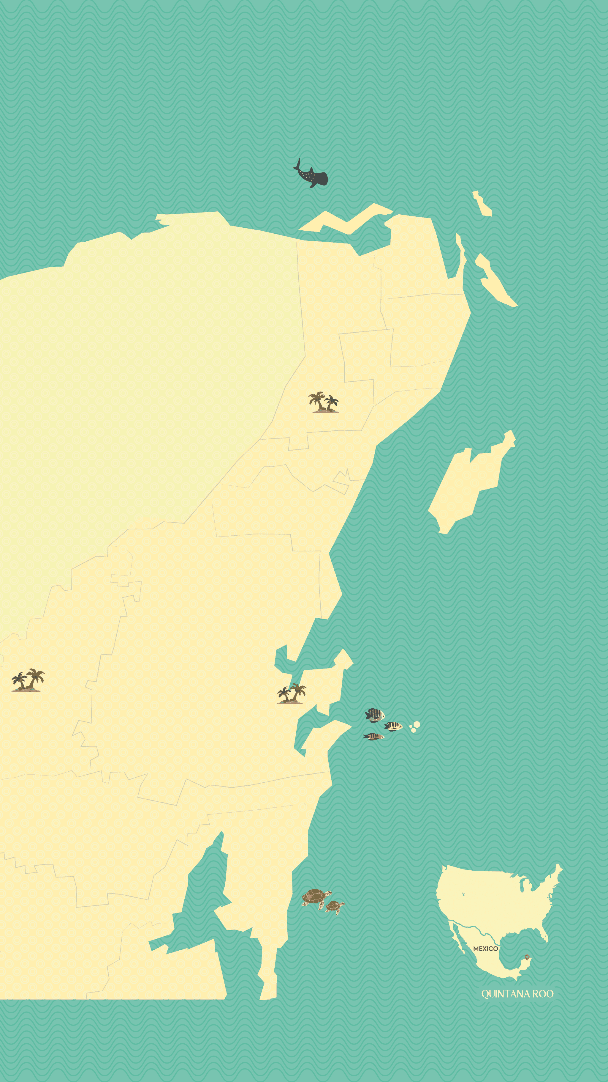 Interactive map of the Mexican Caribbean, Quintana Roo