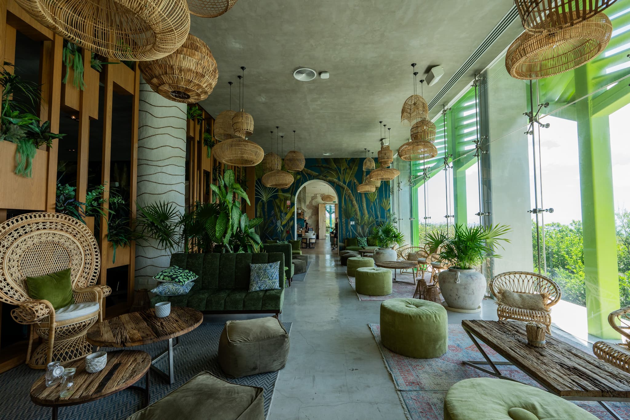 Boutique hotel terrace among the greenery