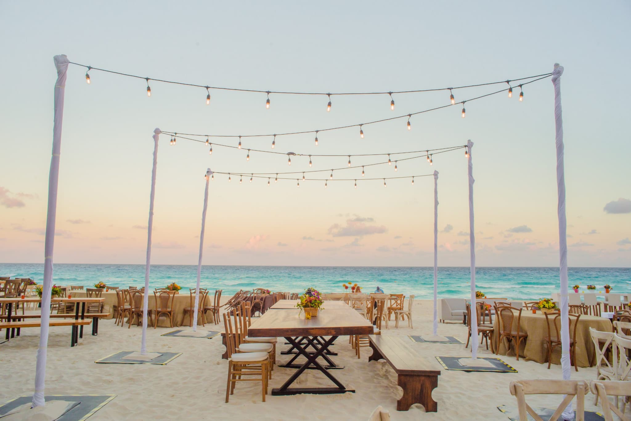 Banquet set-up facing the sea