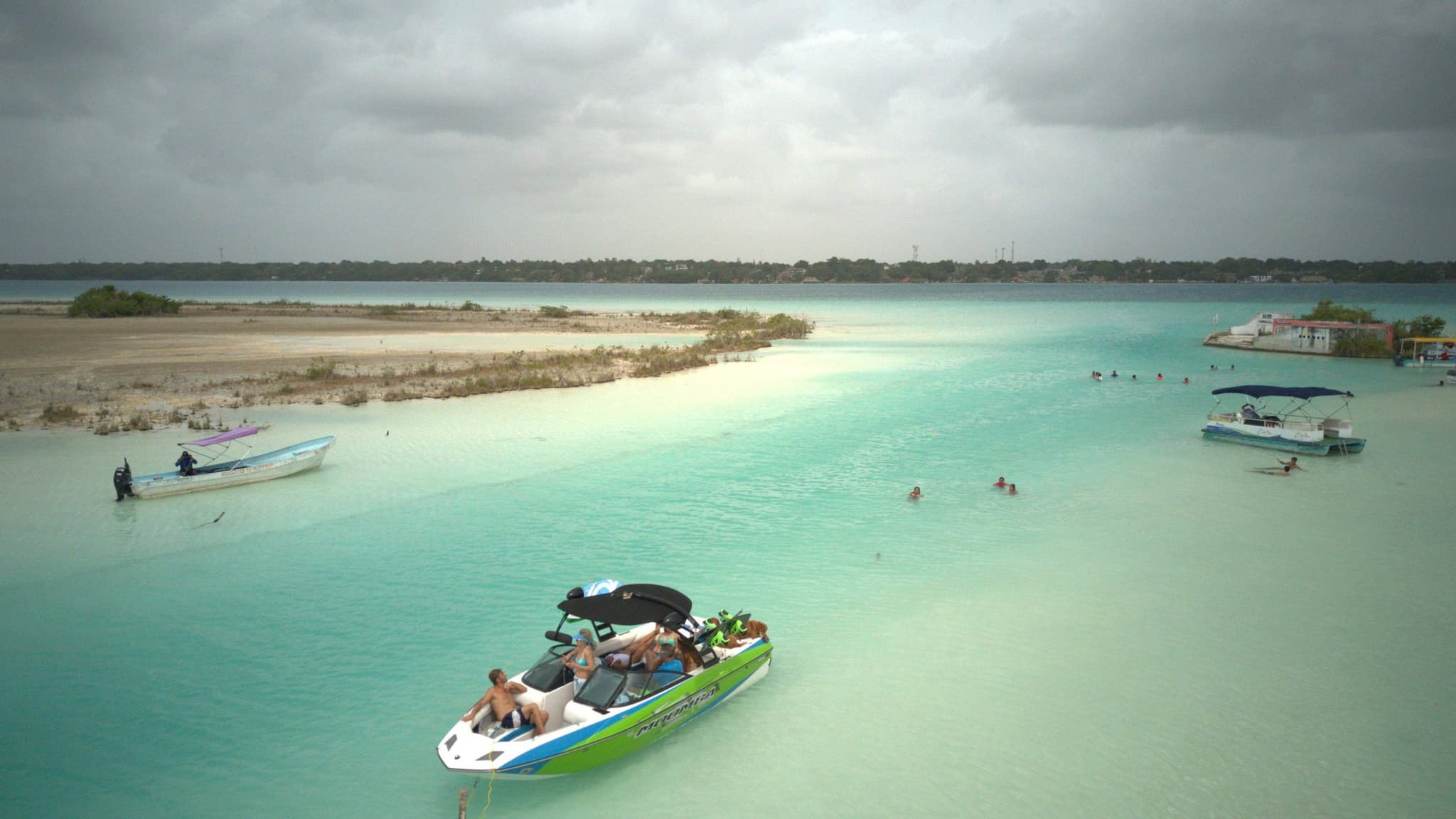 Boat on the shore of the Seven Colors Lagoon