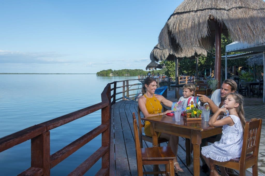Family enjoying the Chetumal boardwalk